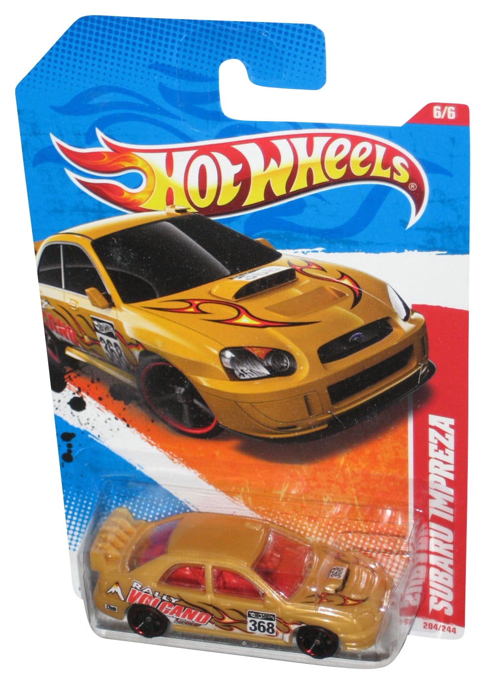 Hot Wheels Thrill Racers Volcano '11 6/6 Gold Subaru Impreza Toy