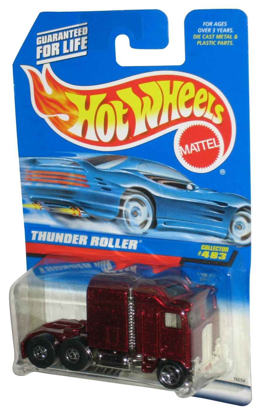 Hot Wheels Thunder Roller (1995) Mattel Die-Cast Red Toy Truck #483 ...