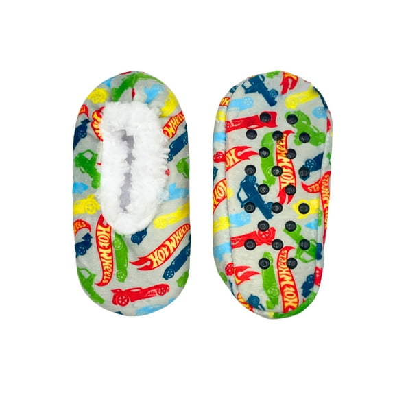Hot Wheels Toddlers' Fuzzy Babba Slippers Socks, Sizes 3T-4T