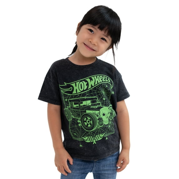 Hot Wheels Toddler Boy Halloween Graphic Tee with Short Sleeves, Sizes 12M-5T