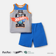 thumbnail image 1 of Hot Wheels Toddler Boys Graphic Sleeveless Tee with Blue Sports Shorts 2 Pieces Outfit Set Sizes 2-6, 1 of 6
