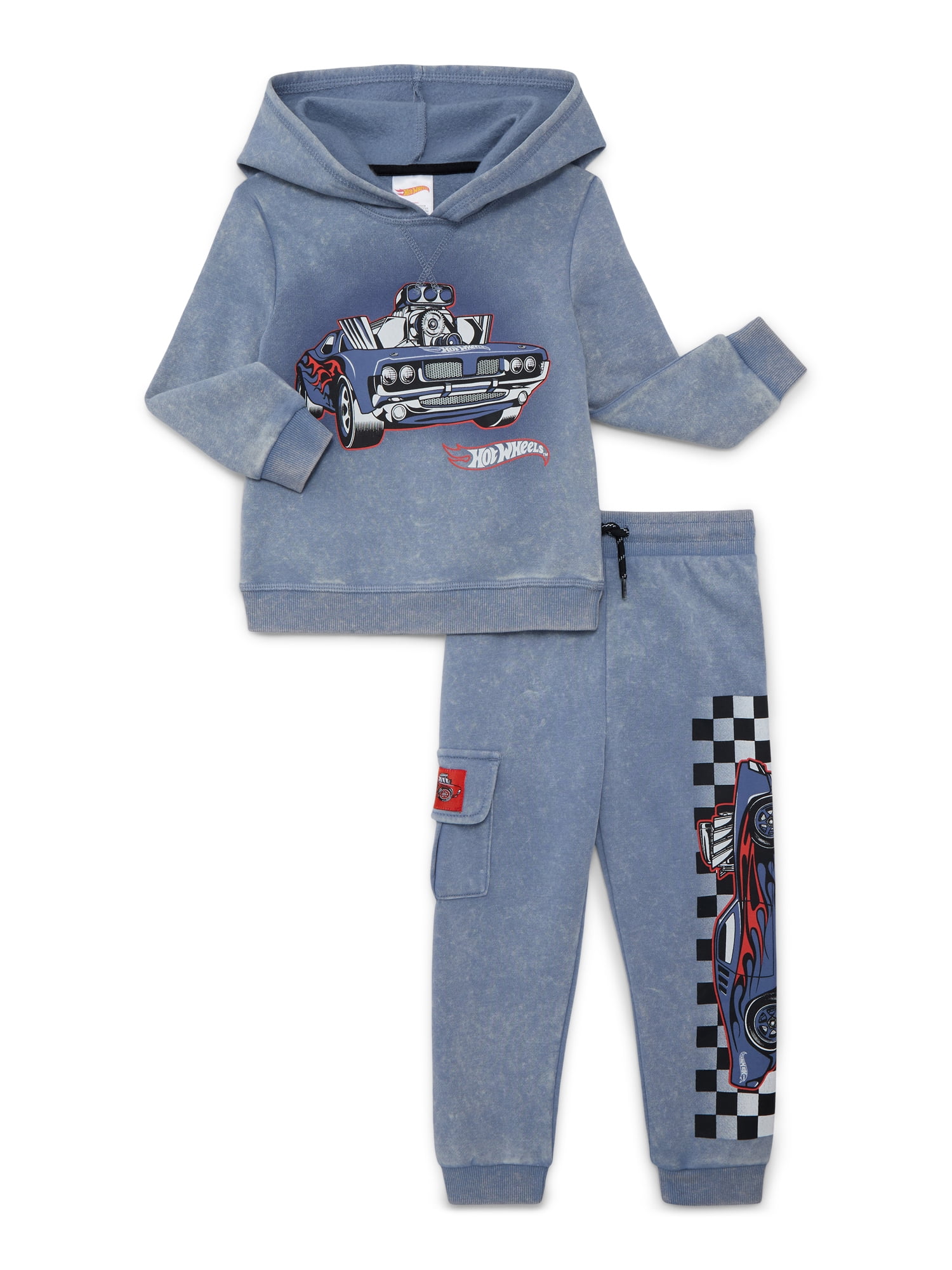 Hot Wheels Toddler Boys Hooded Graphic Sweatshirt and Jogger