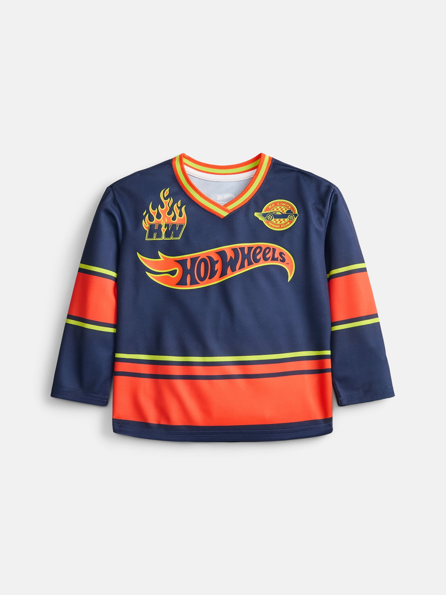 Hot Wheels Toddler Boys Graphic Hockey Jersey with Long Sleeves, Sizes 12M-5T