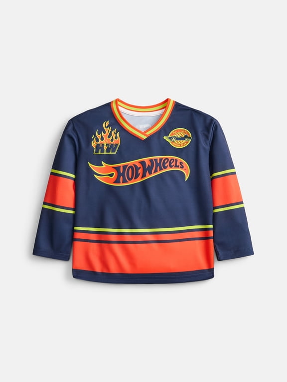 Toddler Boys Graphic Hockey Jersey with Long Sleeves, Sizes 12M-5T