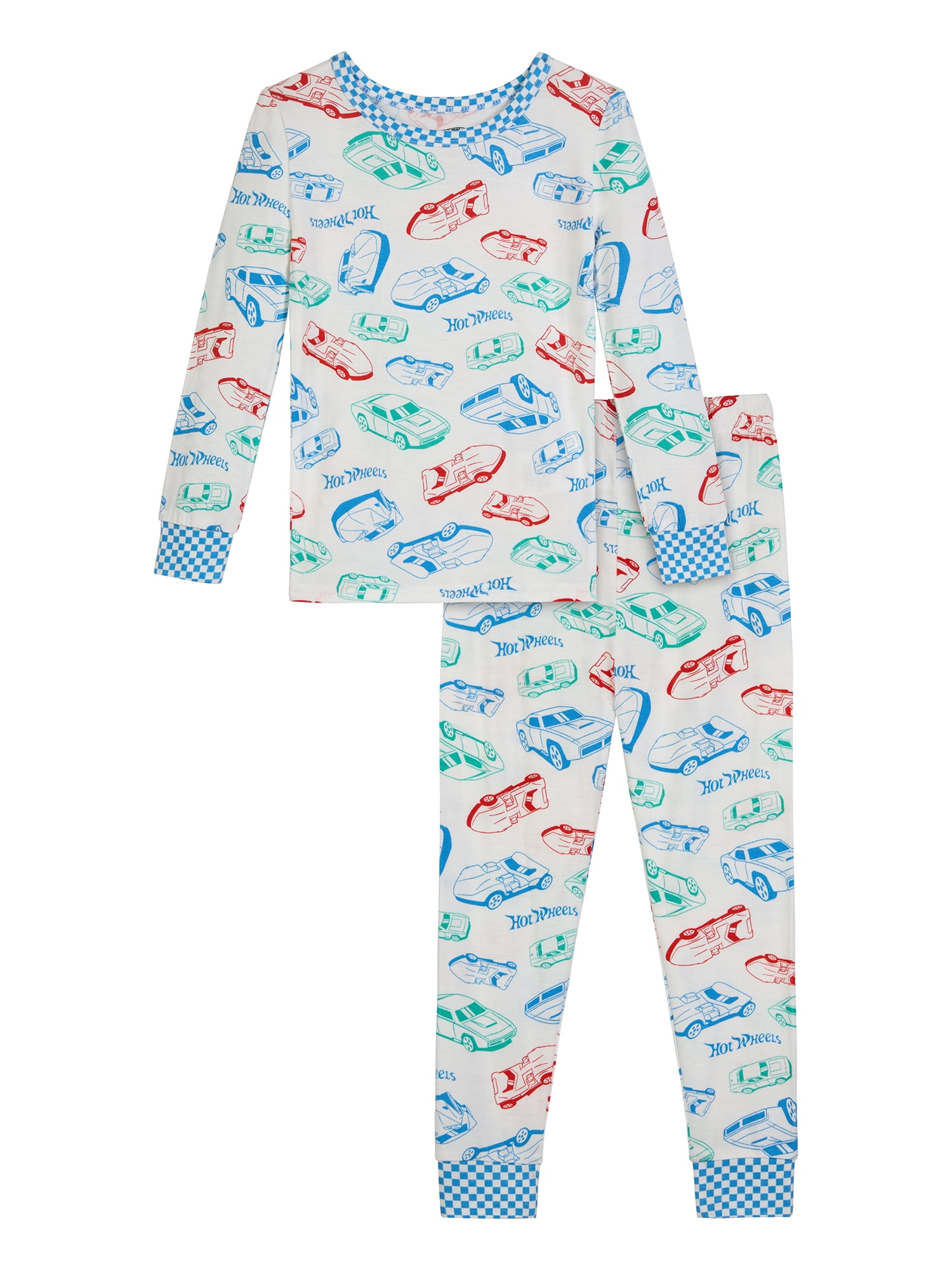 Hot Wheels Toddler Boys Long Sleeve and Sleep Pants Pajama Set, 2-Piece, Sizes 12M-5T