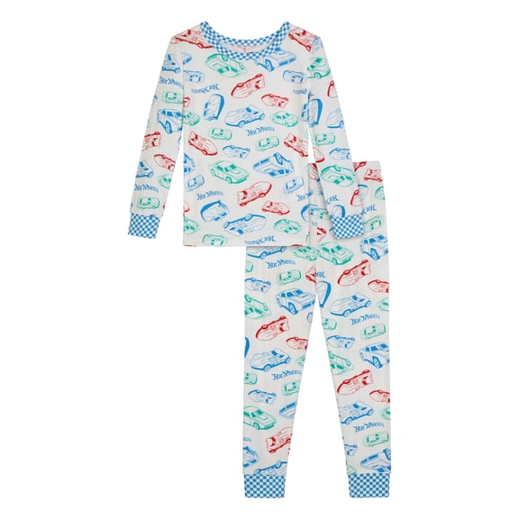Hot Wheels Toddler Boys Long Sleeve and Sleep Pants Pajama Set, 2-Piece, Sizes 12M-5T