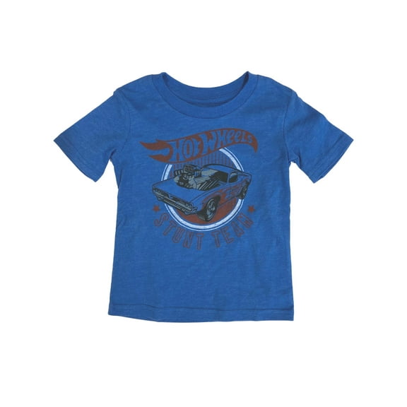 Hot Wheels Toddler Boys Short Sleeve Blue Race Car T-Shirt Tee Shirt 2T