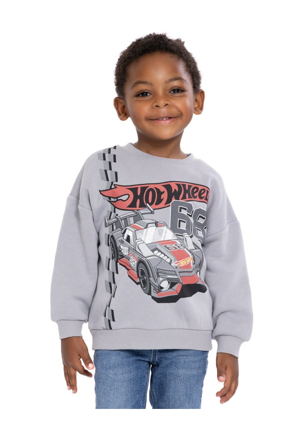 Hot Wheels Toddler Long Sleeve Graphic Crewneck, Sizes 12M-5T