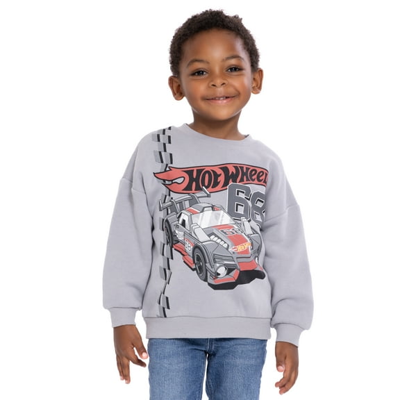 Hot Wheels Toddler Long Sleeve Graphic Crewneck, Sizes 12M-5T