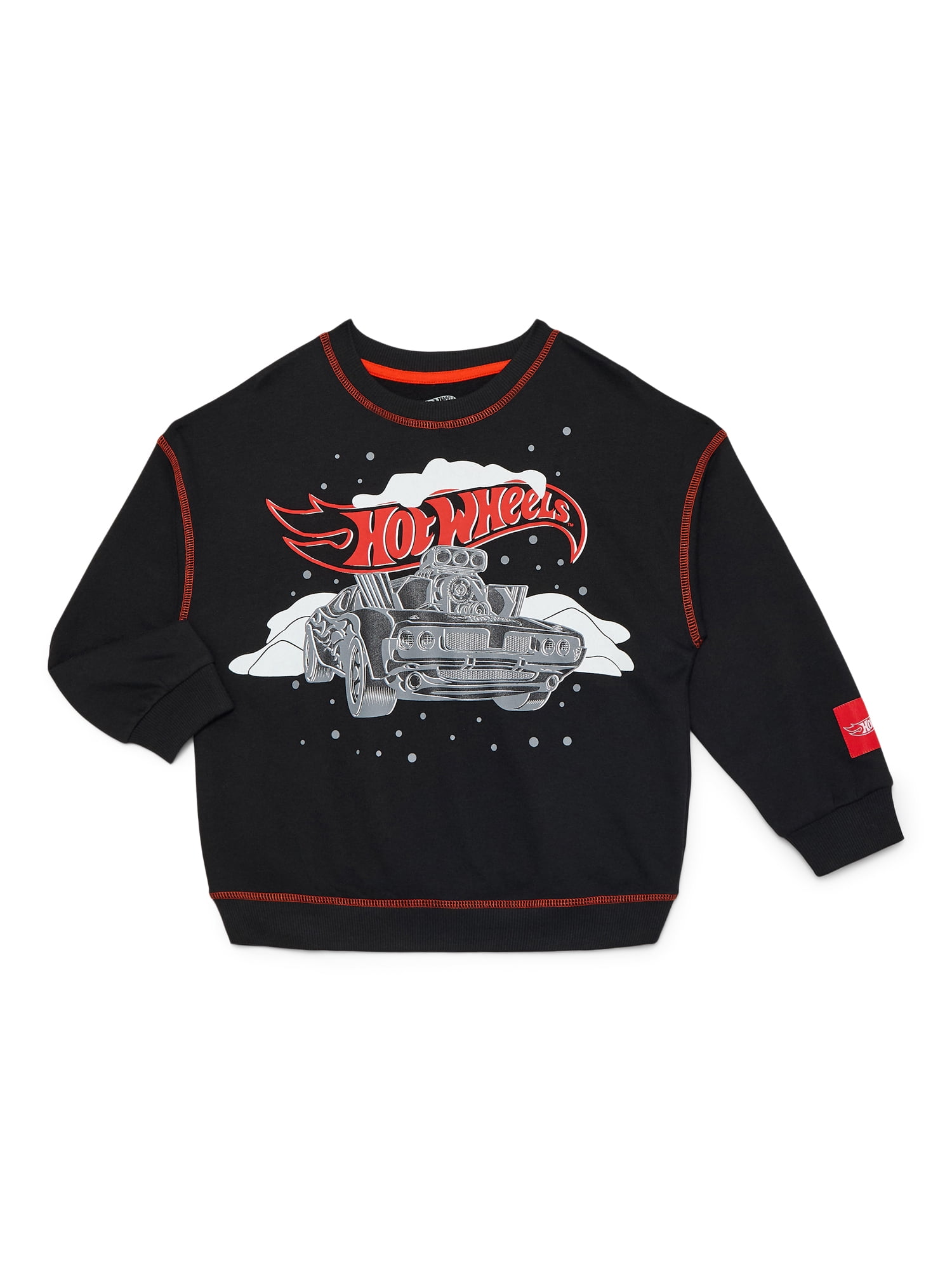 Hot Wheels Toddlers' Graphic Crewneck Sweatshirt with Long Sleeves, Sizes 12M-5T