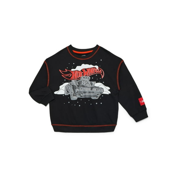 Hot Wheels Toddlers' Graphic Crewneck Sweatshirt with Long Sleeves, Sizes 12M-5T