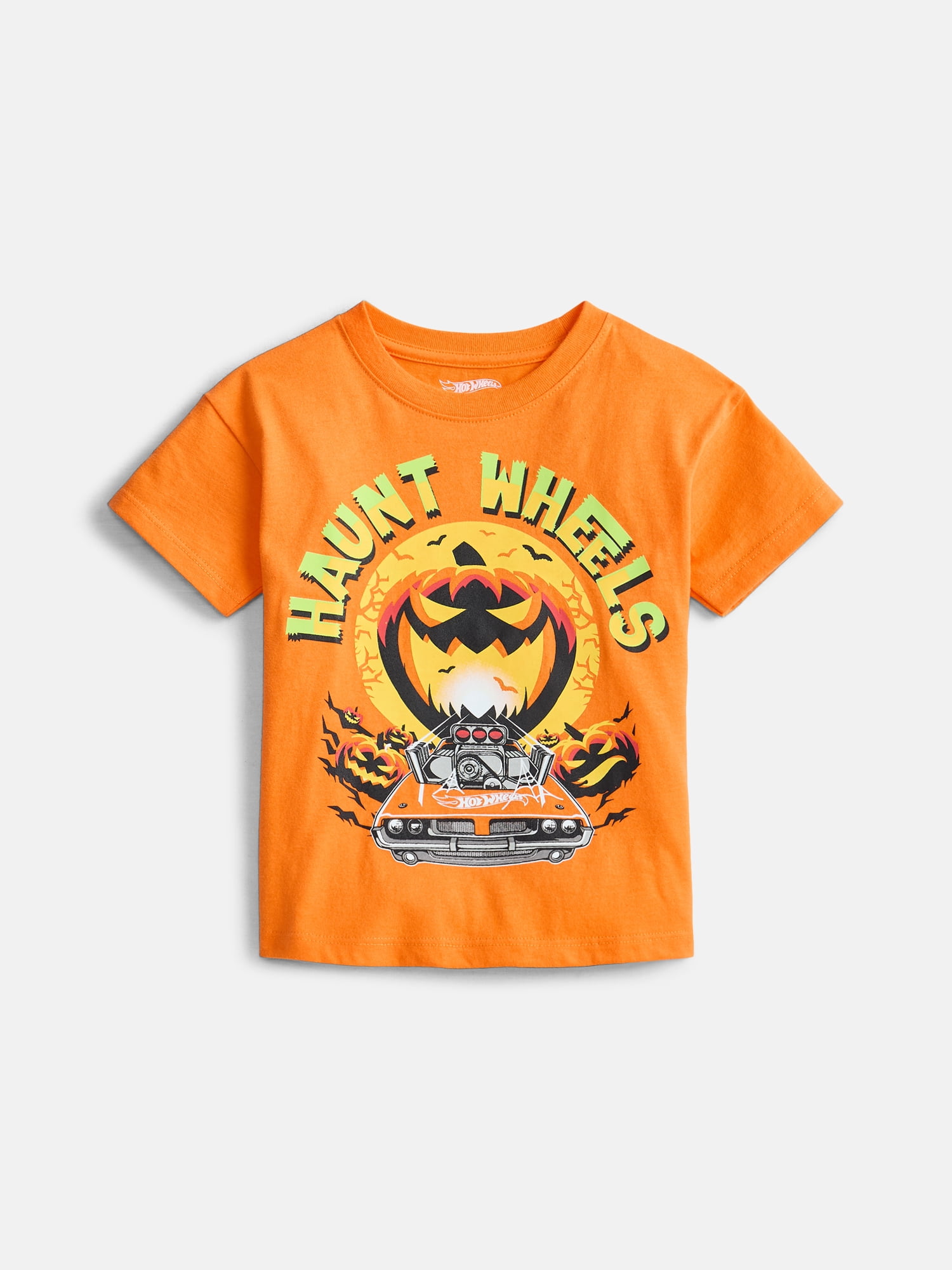 Hot Wheels Toddler Boys Halloween Crewneck Tee with Short Sleeves, Sizes 12M-5T