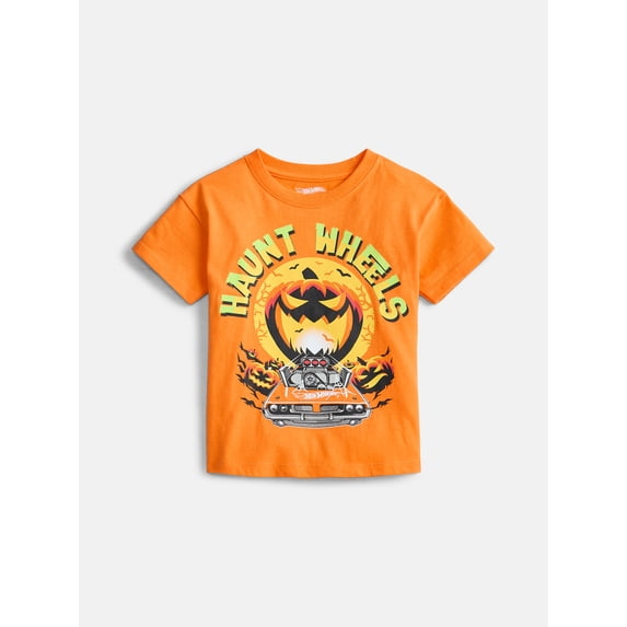 Hot Wheels Toddler Boys Halloween Crewneck Tee with Short Sleeves, Sizes 12M-5T