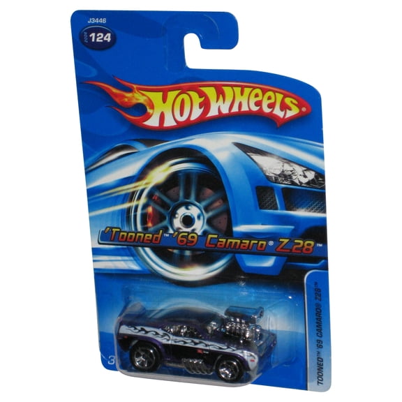 Hot Wheels Tooned '69 Camaro Z28 (2006) Mattel Purple Toy Car #124
