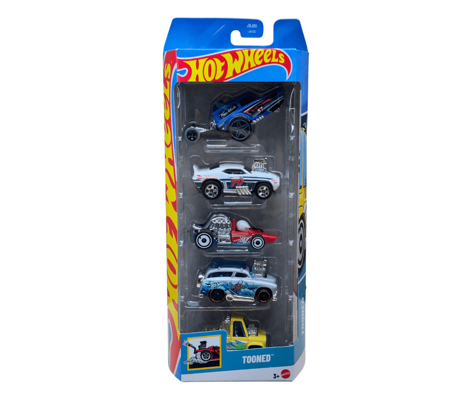 Hot Wheels Tooned Vehicles 5 Pack – Die-Cast Cars, Cartoon Style