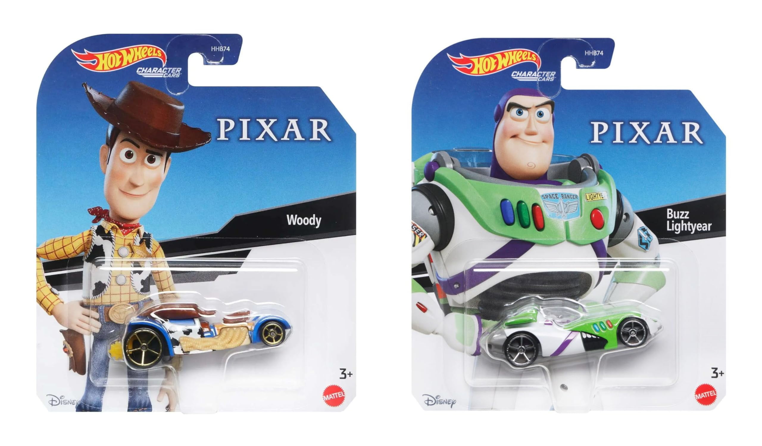 Hot Wheels Toy Story Character Cars, Woody and Buzz Lightyear Die