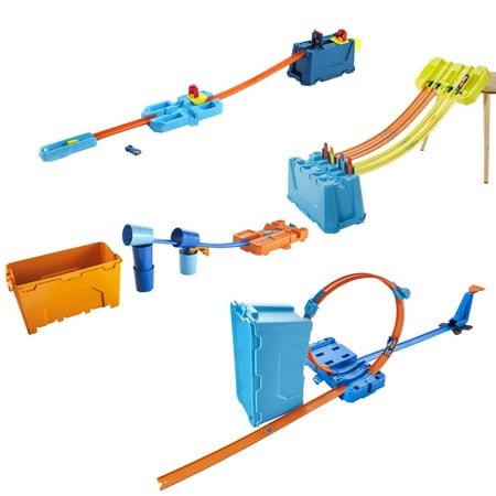 Hot Wheels Track Builder 4+ Stunts Barrel Box with One Hot Wheels Car