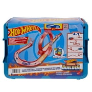 Hot Wheels Track Builder Flame Stunt Pack, Toy Car & Storage Container 16 Track Pieces