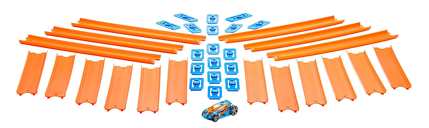 Hot Wheels Track Builder Straight Track with Car, 15 Feet - Styles May Vary, Orange and Blue (BHT77) - image 1 of 7