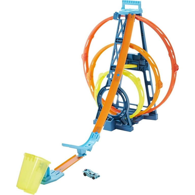 Hot Wheels Track Builder Triple Loop Stunt Playset, 1:64 Scale Vehicles​ 