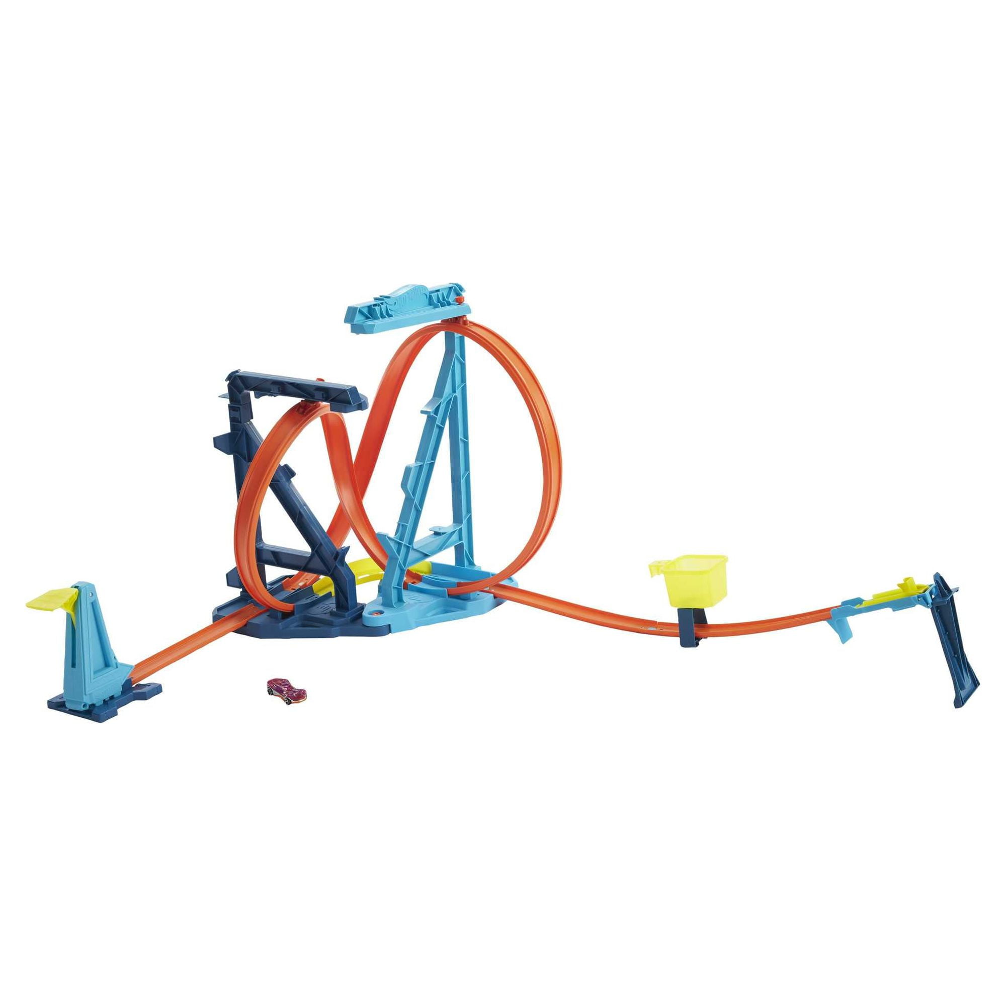 Hot Wheels Massive Loop Mayhem Track Set & 1:64 Scale Toy Car with Loop (28  Inches Wide) 