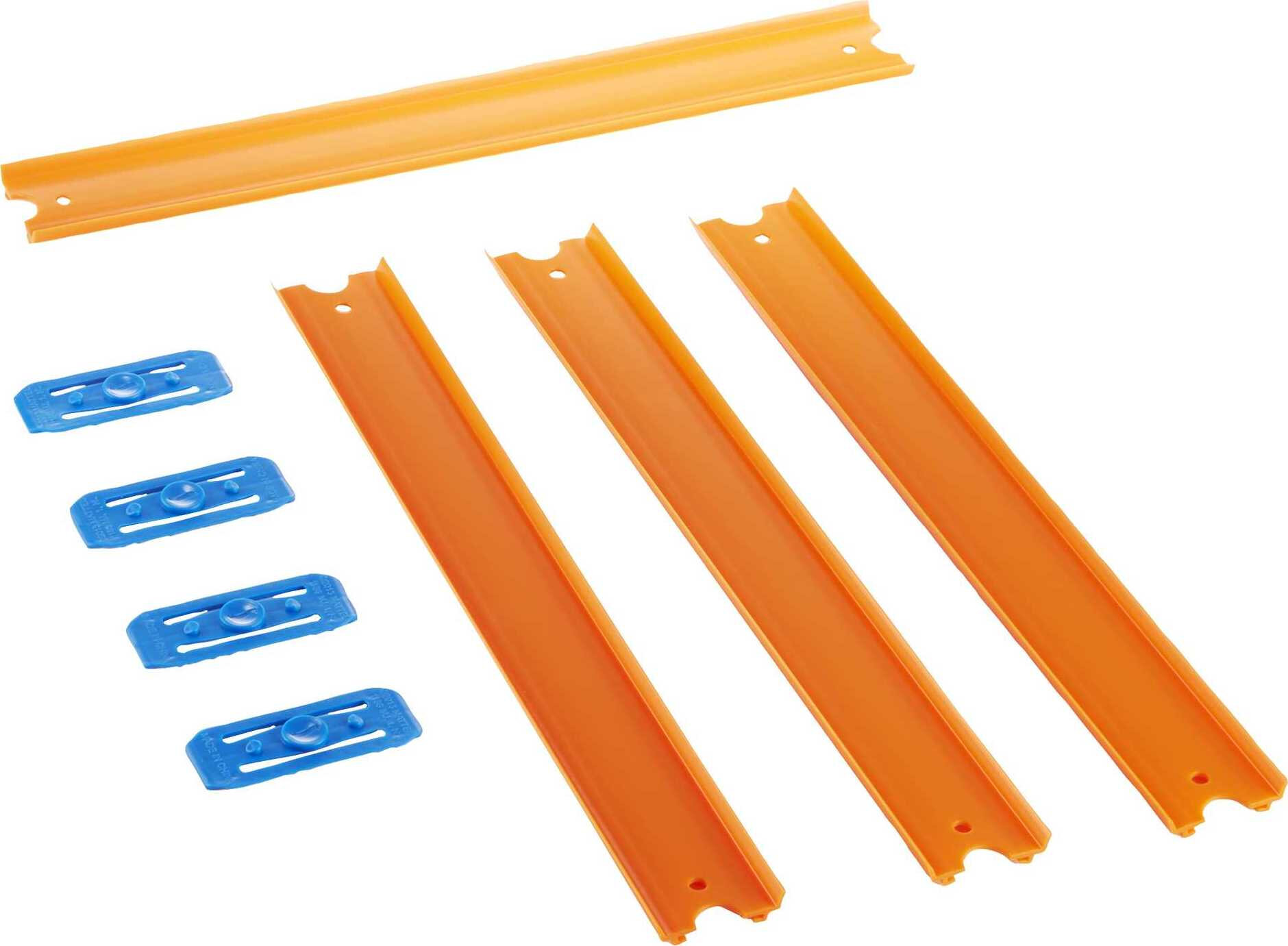 Hot Wheels Track Builder Unlimited Straight Track Pack, 4 Track Connectors & 4 Track Pieces - image 1 of 6