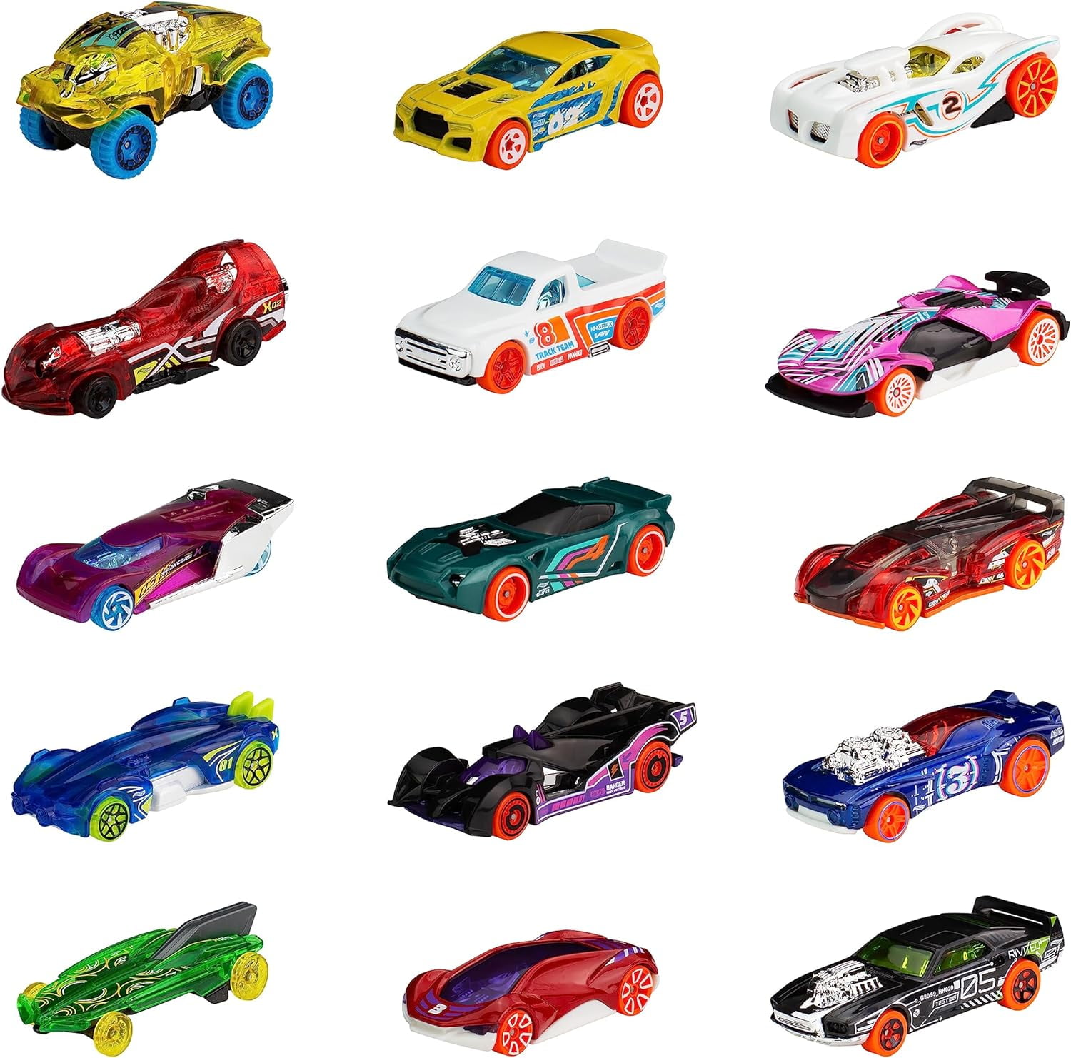 Hot Wheels Track Bundle of 15 Toy Cars 3 Track Themed Packs of 5 1 64 Scale Vehicles