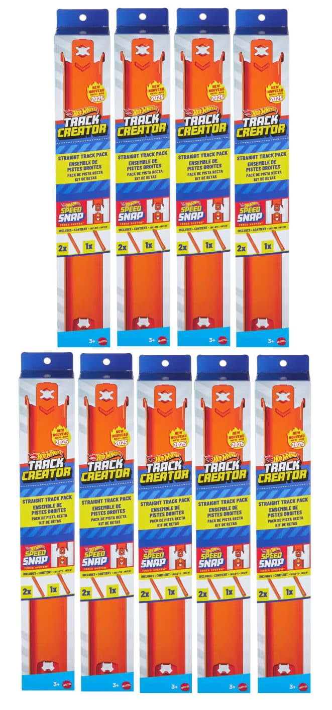 Matchbox Track Pack Hot Wheels Track Creator Straight Track Pack, Speed Snap System, Ages 3 ...