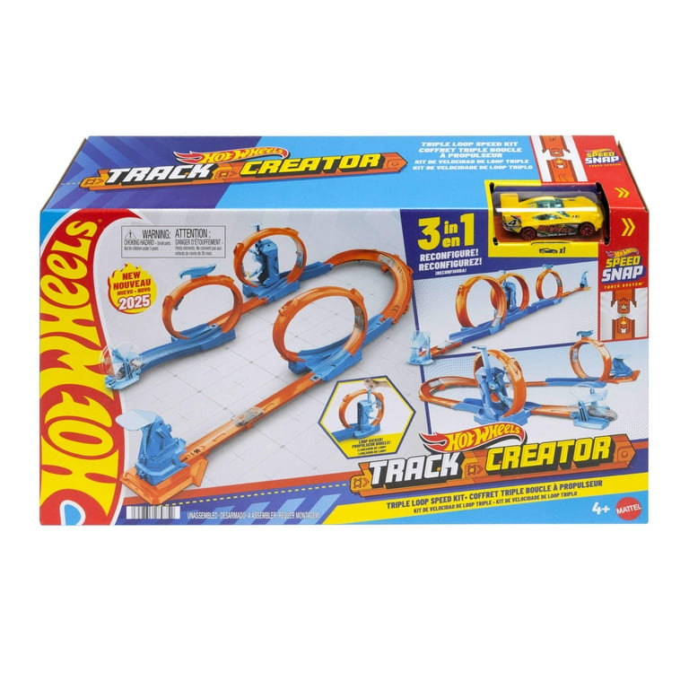 Hot Wheels Track Creator Triple Loop Pack & 1:64 Scale Toy Car