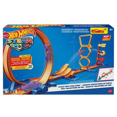 Hot Wheels Track Set with 1 Hot Wheels Car, STEAM Flight Path Challenge