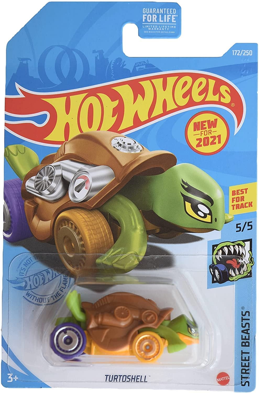 Hot Wheels Turtoshell, [Brown/Green] 172/250 Street Beasts 5/5