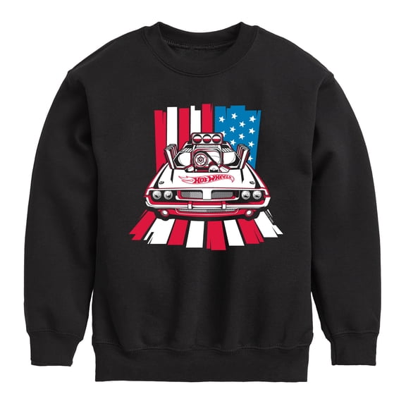 Hot Wheels - USA Stripes - Toddler And Youth Crewneck Fleece Sweatshirt