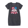 thumbnail image 1 of Hot Wheels - USA Stripes - Toddler And Youth Girls Fleece Dress, 1 of 4