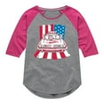 thumbnail image 1 of Hot Wheels - USA Stripes - Toddler And Youth Girls Raglan Graphic T-Shirt, 1 of 5