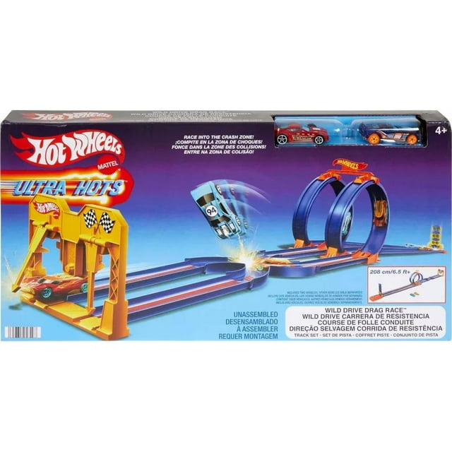 Hot Wheels Ultra Hots Wild Drive Drag Race Track Set