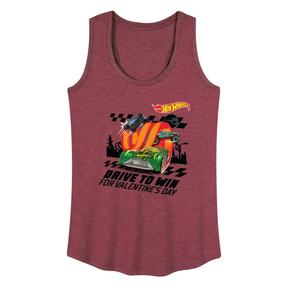 Hot Wheels - Valentine's Drive to Win - Women's Racerback Tank Top