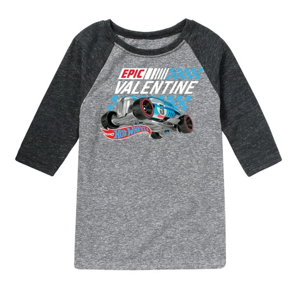 Hot Wheels - Valentine's Epic - Toddler And Youth Raglan Graphic T-Shirt