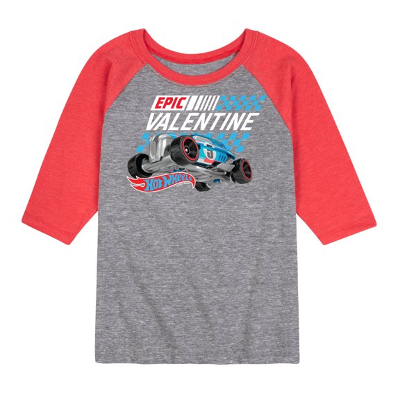 Hot Wheels - Valentine's Epic - Toddler And Youth Raglan Graphic T-Shirt