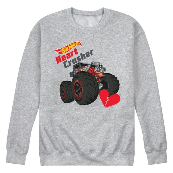Hot Wheels - Valentine's Heart Crusher - Men's Crew Neck Fleece Pullover