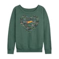 thumbnail image 1 of Hot Wheels - Valentine's Hot Wheels Heart - Ladies French Terry Long Sleeve Shirt, 1 of 5