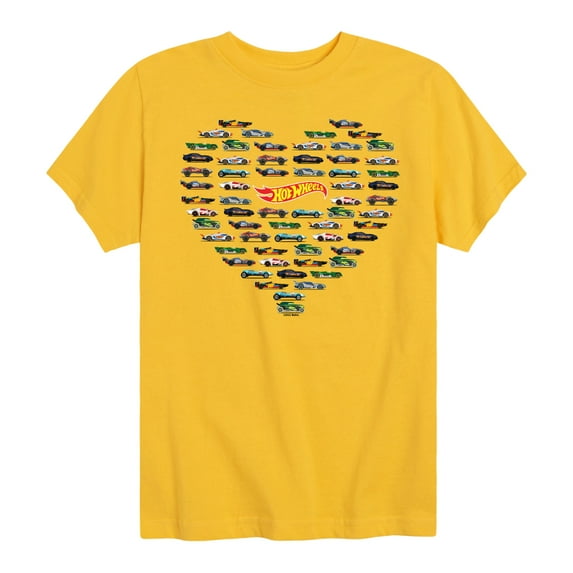 Hot Wheels - Valentine's Hot Wheels Heart - Toddler And Youth Short Sleeve Graphic T-Shirt