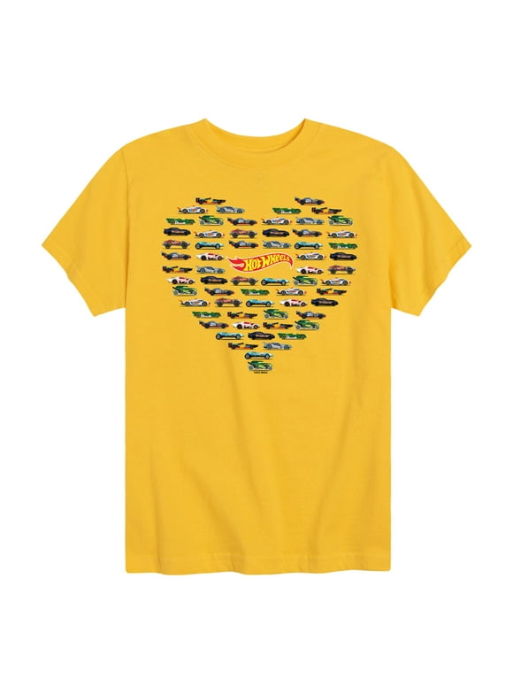 Hot Wheels - Valentine's Hot Wheels Heart - Toddler And Youth Short Sleeve Graphic T-Shirt