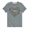 thumbnail image 1 of Hot Wheels - Valentine's Hot Wheels Heart - Toddler And Youth Short Sleeve Graphic T-Shirt, 1 of 5