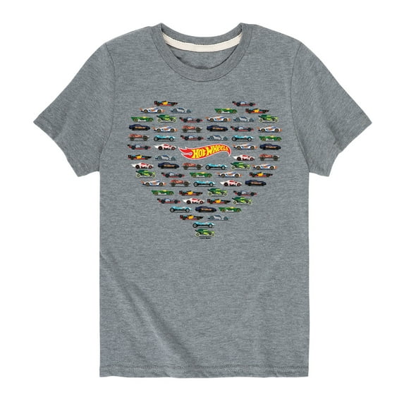 Hot Wheels - Valentine's Hot Wheels Heart - Toddler And Youth Short Sleeve Graphic T-Shirt