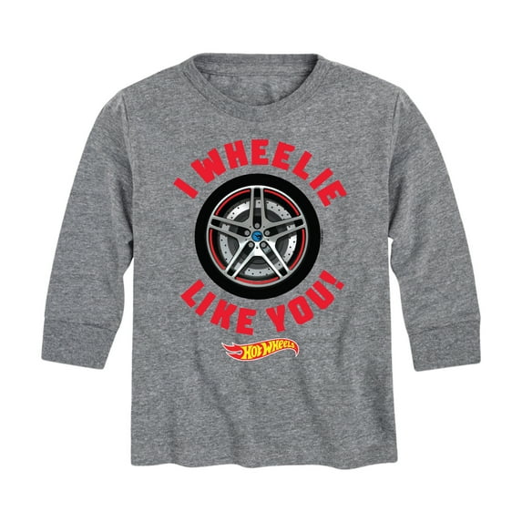 Hot Wheels - Valentine's I Wheelie Like You - Toddler And Youth Long Sleeve Graphic T-Shirt