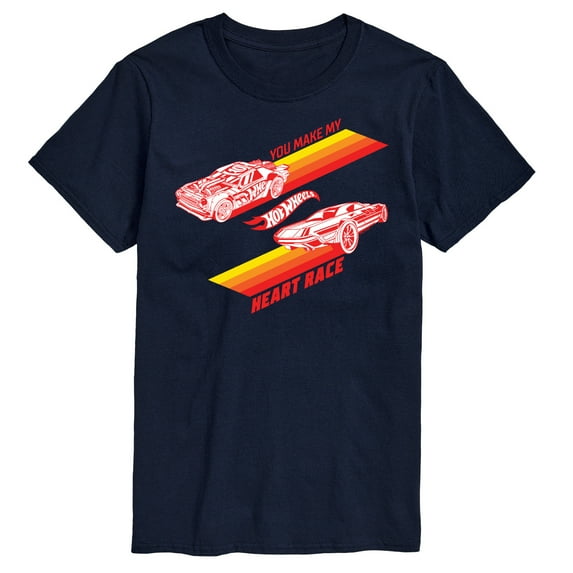 Hot Wheels - Valentine's You Make My Heart Race - Men's Short Sleeve Graphic T-Shirt
