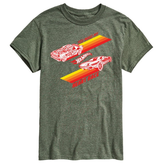 Hot Wheels - Valentine's You Make My Heart Race - Men's Short Sleeve Graphic T-Shirt