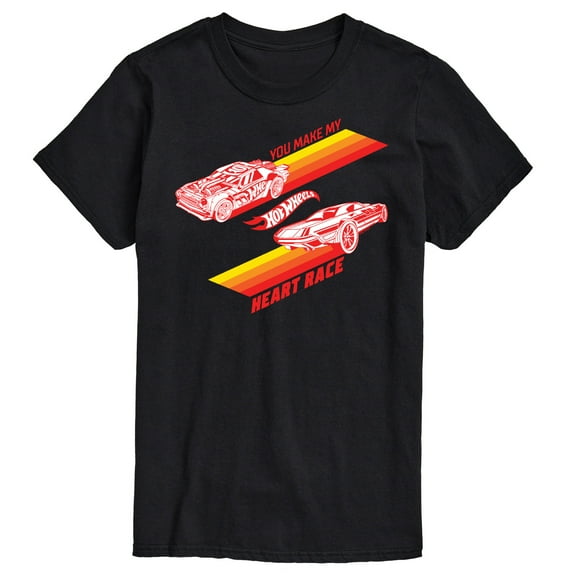Hot Wheels - Valentine's You Make My Heart Race - Men's Short Sleeve Graphic T-Shirt