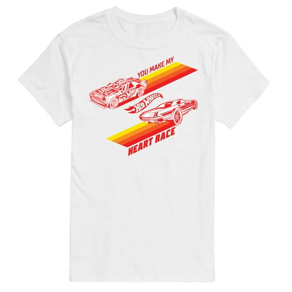Hot Wheels - Valentine's You Make My Heart Race - Men's Short Sleeve Graphic T-Shirt