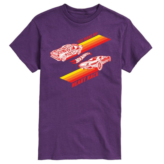 Hot Wheels - Valentine's You Make My Heart Race - Men's Short Sleeve Graphic T-Shirt